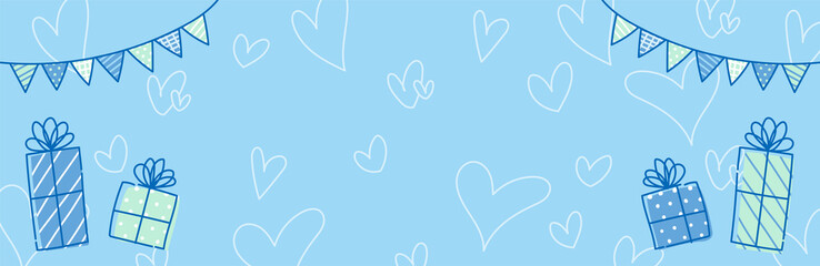 whiteday　ホワイトデー　ハート　バナー　POP　横長