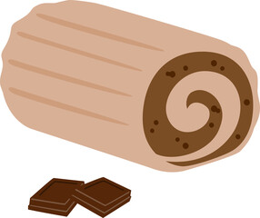 チョコレートクリームのロールケーキ