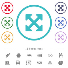 Resize full alt flat color icons in circle shape outlines