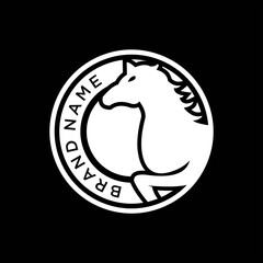 Horse vintage logo design vector illustration, abstract circular horse logo design template vector image, horse circle logo image