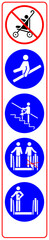 Warning Escalator vector sign set isolated on white background