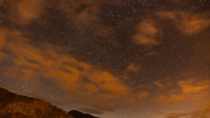 Beautiful starry sky in the mountains