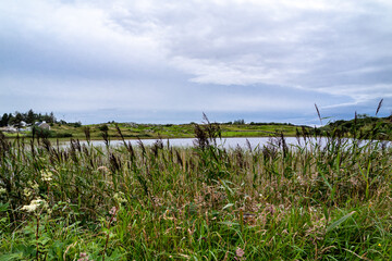 Fototapeta premium View of the beautiful Lake Namanlagh close to Bonny Glen in County Donegal - Ireland.