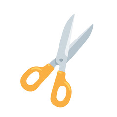 Vector cartoon yellow paper cut scissors Isolated on white background