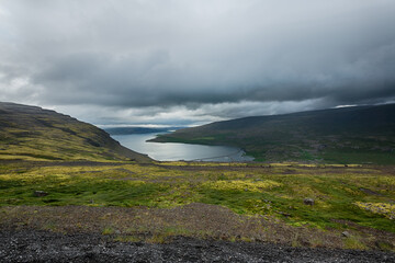 background, bay, beautiful, beauty, cloud, cloudscape, cloudy, coast, country, countryside, earth, fjord, freedom, grass, green, ground, hill, iceland, icelandic, landscape, lava, mountain, mountains,