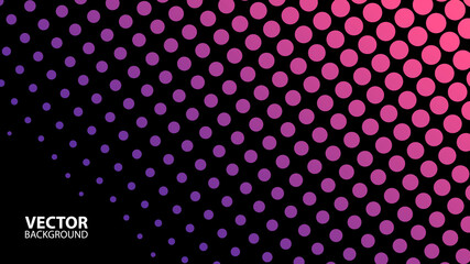 Color halftone background with dots pattern. Colorful gradient halftone banner for your graphic design. Vector illustration.