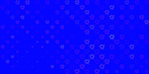 Light blue, yellow vector backdrop with virus symbols.