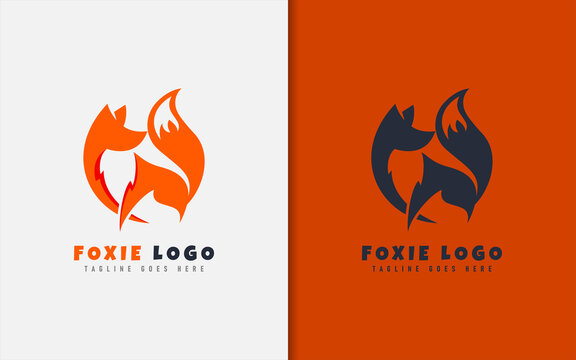 Orange Fox Logo Design. Usable For Business, Community, Foundation, Tech, Services Company. Vector Logo Design Illustration.