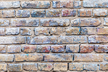 background of wall with old historic bricks