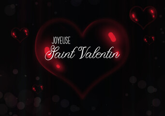 Collection Saint Valentin noir et rouge (14,8 cm x 21 cm)