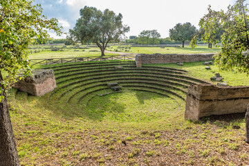 Ekklesiasterion, meeting place of the popular assembly (ekklesia) of ancient Greece in Paestum, Italy