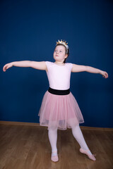 Balerina dancer girl on blue background © erika8213