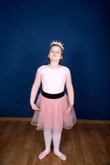 Balerina dancer girl on blue background © erika8213