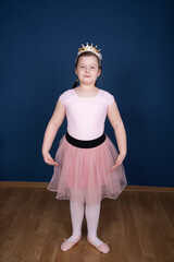 Balerina dancer girl on blue background © erika8213