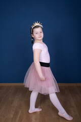 Balerina dancer girl on blue background © erika8213