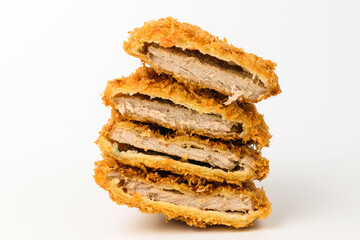 Pork cutlet on white background