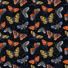 Seamless pattern of butterfly. Decoration print for surface pattern