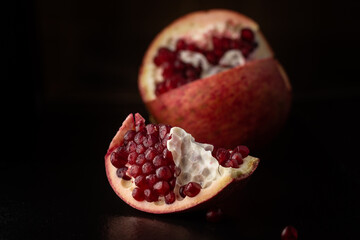 Pomegranate on a dark background