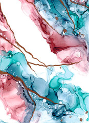 Abstract colorful background, wallpaper. Mixing acrylic paints. Modern art. Luxury abstract fluid art painting in alcohol ink technique. Marble texture. Alcohol ink colors translucent