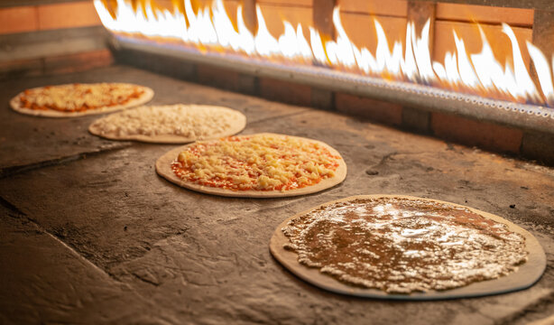 Arabic food Manakish baked in the gas oven.