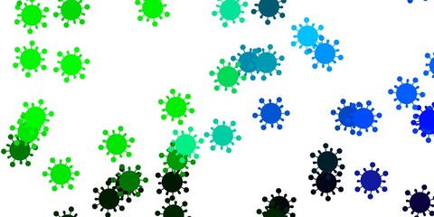 Light multicolor vector background with covid-19 symbols.