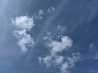 Views of the clouds at the clear blue sky