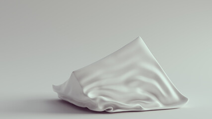 White Cube Crushed Sculpture 3d illustration render	