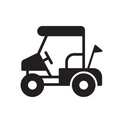 Golf Field Cart Icon in Outline Design