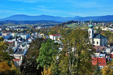 Fototapeta na wymiar Czech Republic-Autumn view of town Trutnov