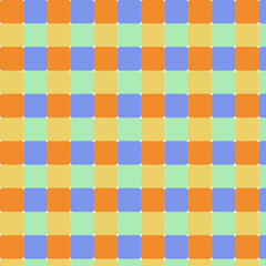 Round squares checkered pattern in retro colors