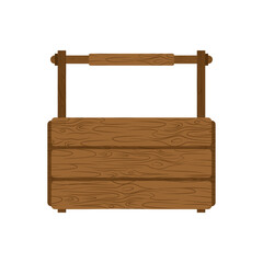Empty toolbox. wooden tool box. vector illustration