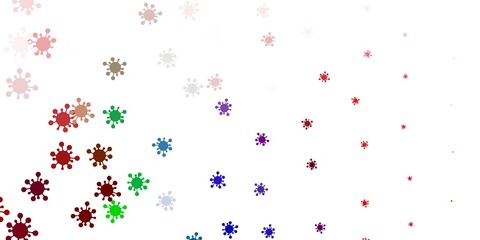 Light multicolor vector pattern with coronavirus elements.