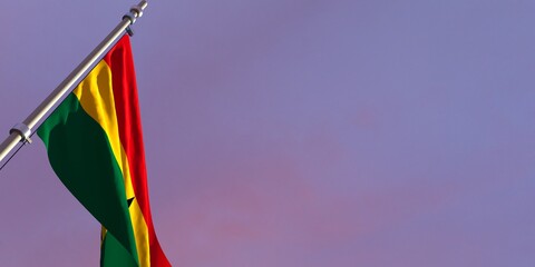 3d rendering of the national flag of the Ghana