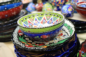 Fototapeta na wymiar Tableware with oriental ornaments