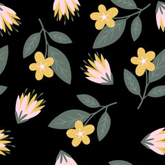 Obraz na płótnie Canvas seamless pattern with flowers