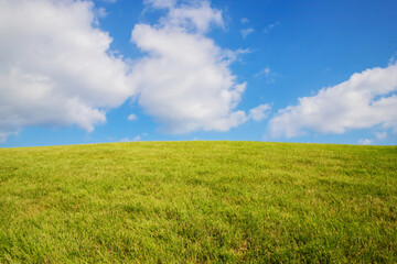 Obraz na płótnie Canvas 青空の下の美しい丘