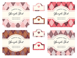 アーガイル柄のフレーム枠ラッピングデザイン