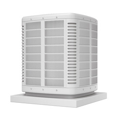 Clay render of heating and air conditioner unit on the stand - 3D illustration - 408775307