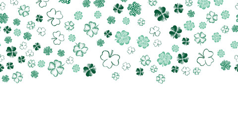 Clover set. Patrick's day. Hand drawn style. Vector illustration.	