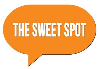 THE SWEET SPOT text written in an orange speech bubble