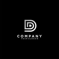 Fototapeta premium Set of letter d logo collection with silver colour, modern concept. for business and company. Premium Vector. part 5