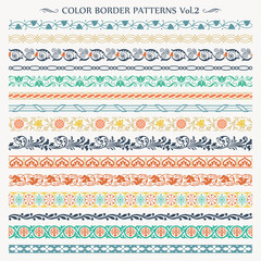 Ornamental border frame line vintage color patterns 2