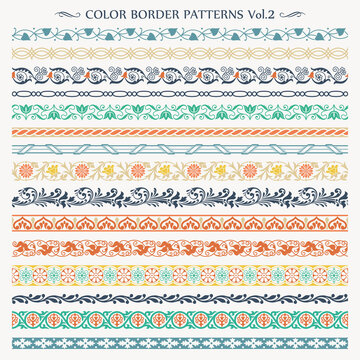 Ornamental Border Frame Line Vintage Color Patterns 2