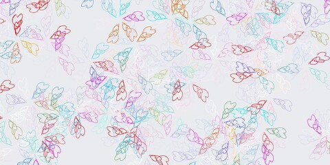 Light multicolor vector abstract background with leaves.