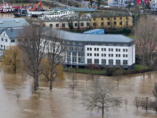 Rhein Hochwasser bei Koblenz