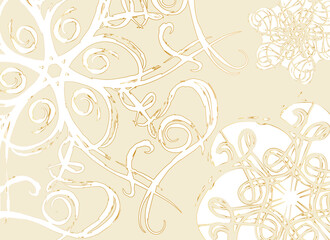 White ornament on the beige background.