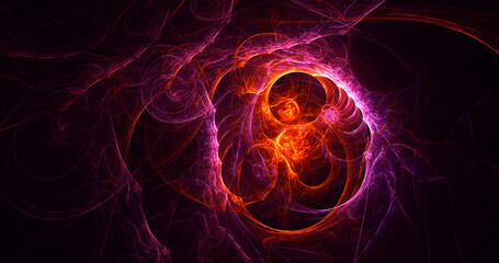 3D rendering abstract multicolor fractal light background