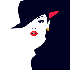 Fashion illustration of woman in style pop art. - 408779330
