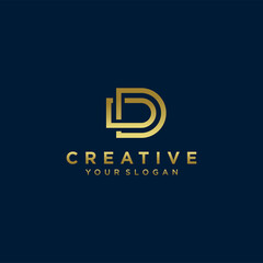Inspirational letter d monogram logo design with modern concept gold colour Premium Vector. part 9