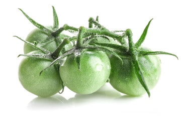Green Tomatoes isolated on white background